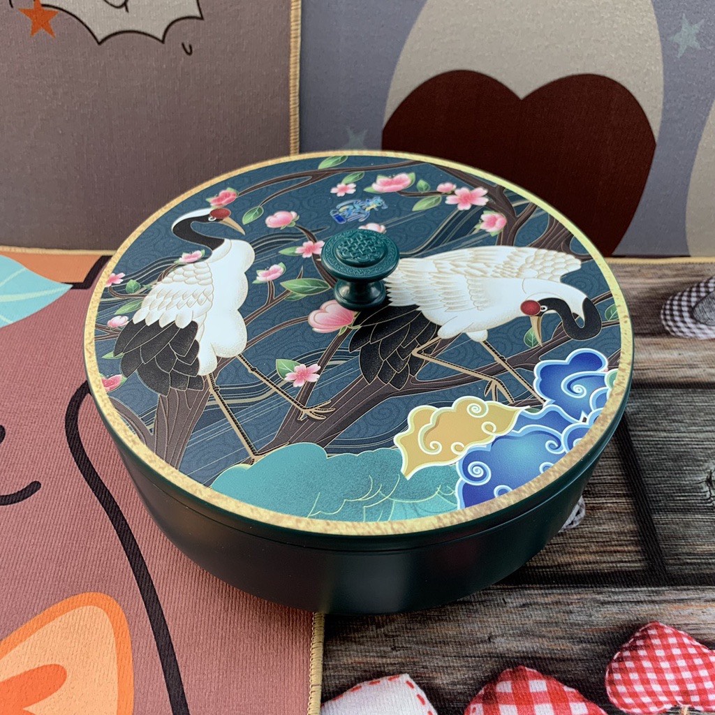 Khay bánh mứt họa tiết 3D vườn thượng uyển sang trọng