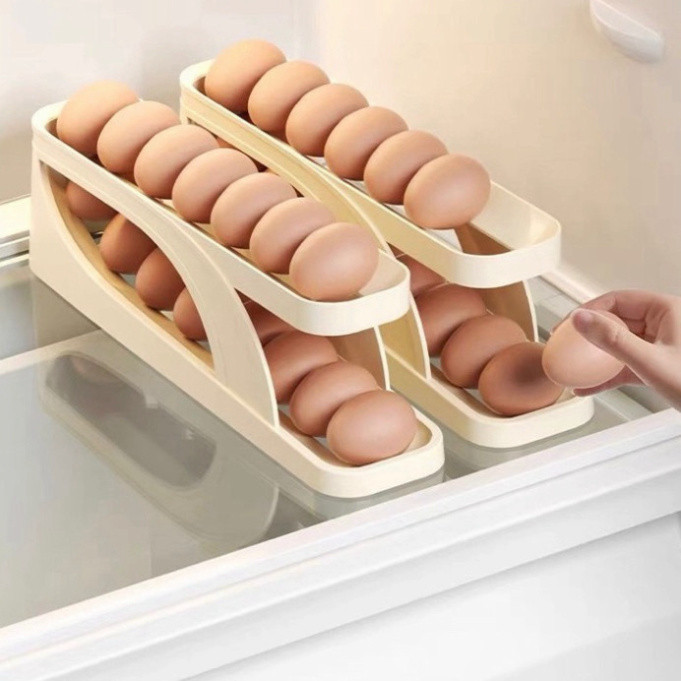 Khay đựng trứng 2 tầng thiết kế thông minh KHÔNG HỘP