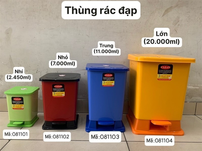 (NẮP ĐẠP) Thùng rác nhựa TLT (SIZE NHỎ) 26x23x31