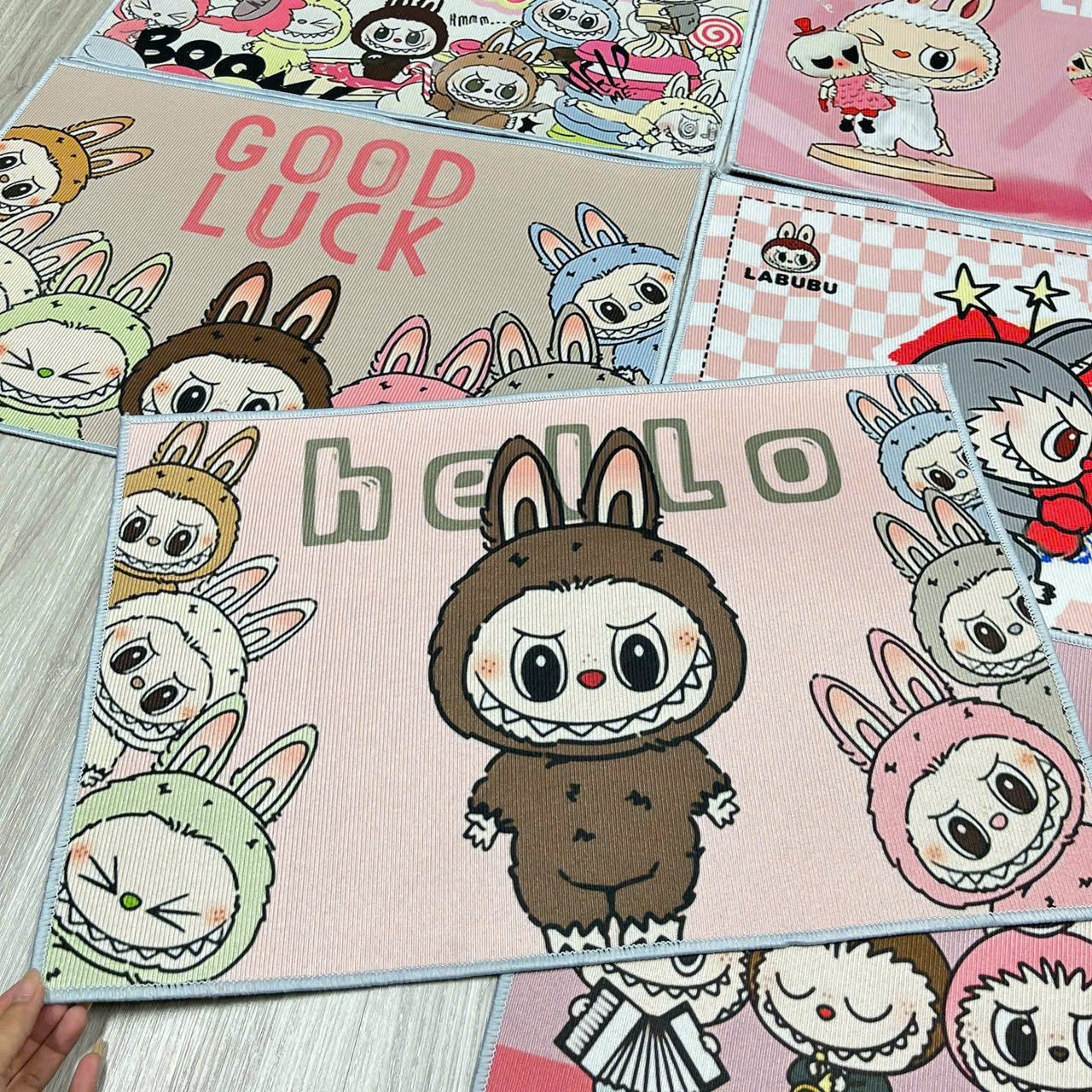 Thảm lau chân Labubu, Kuromi 5D chống trơn trượt