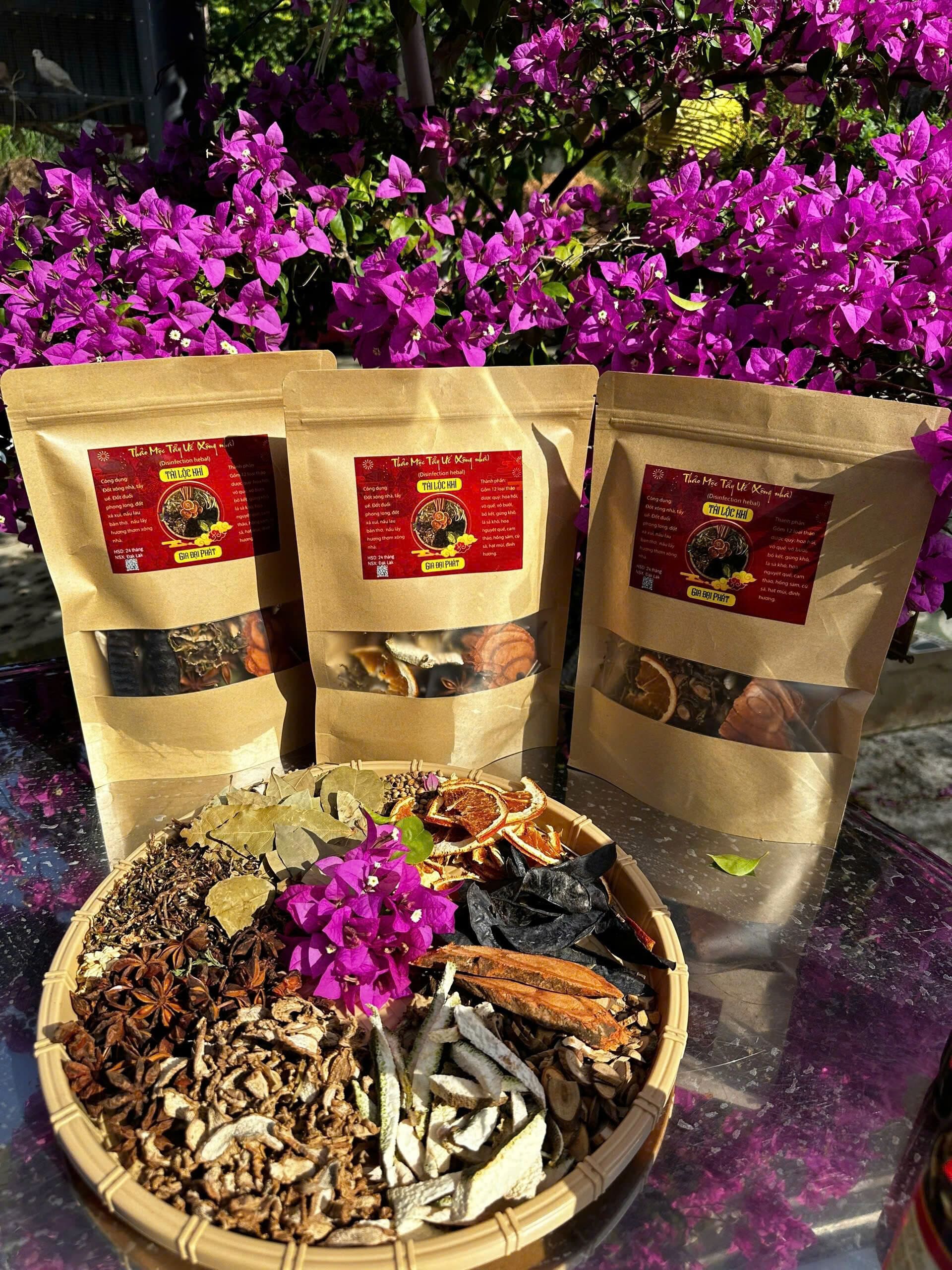 Gói xông nhà thảo mộc tẩy uế thu hút tài lộc gói 100gr