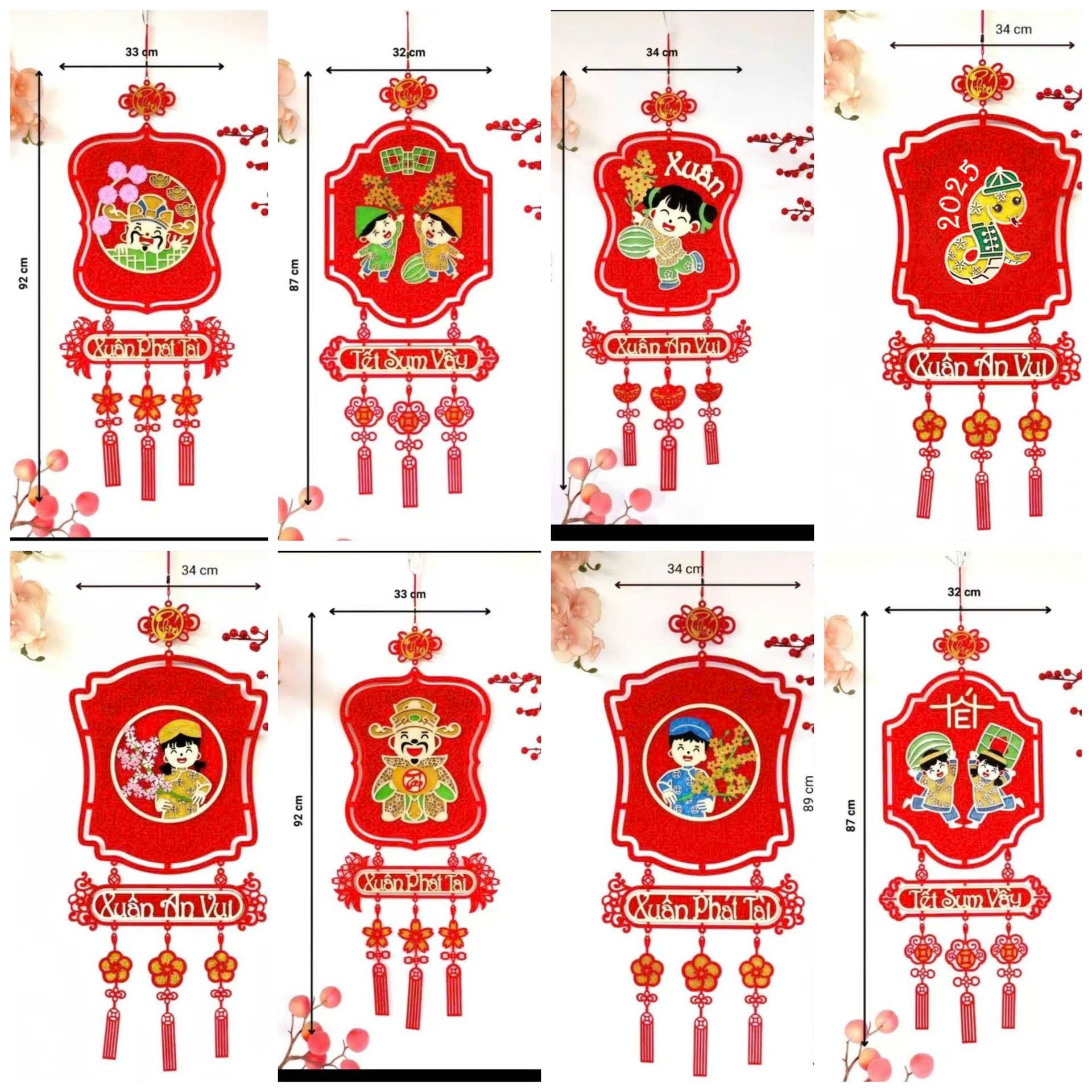 Liễn nhung hình vuông trang trí Tết Xuân An Khang