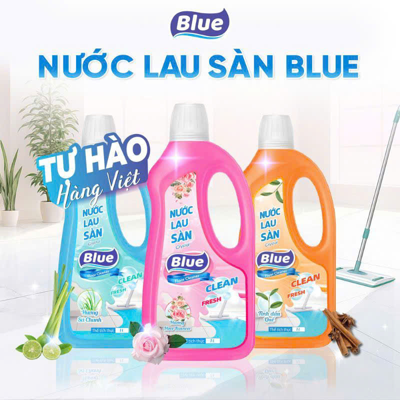 Nước lau sàn nhà hương hoa Hàn Quốc Blue 1L