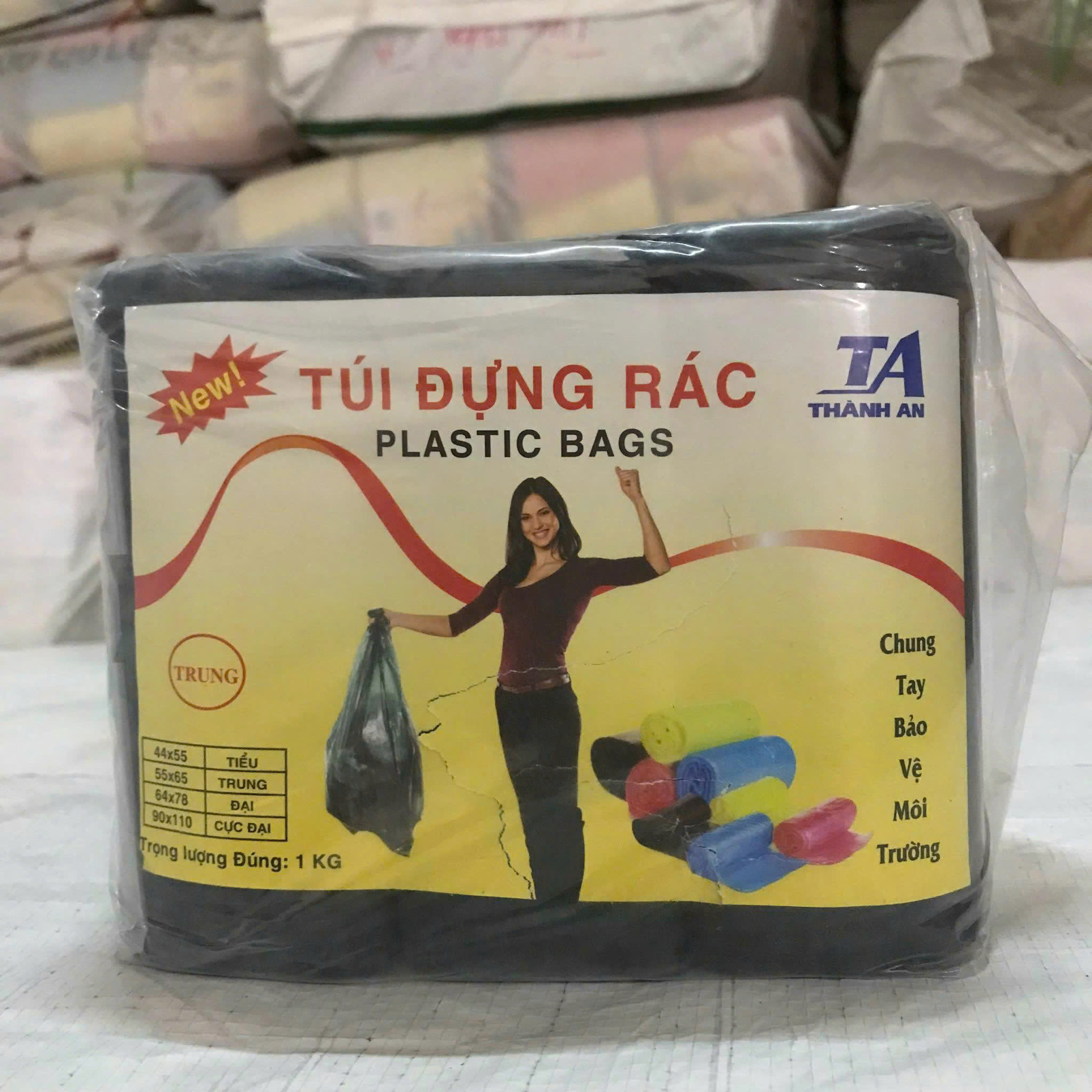 Set 3 túi đựng rác đen thân thiện môi trường Thành An loại 1kg