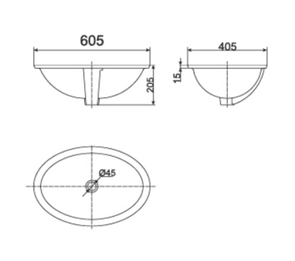 Lavabo chậu rửa mặt American Standard WP-0433 âm bàn Oval