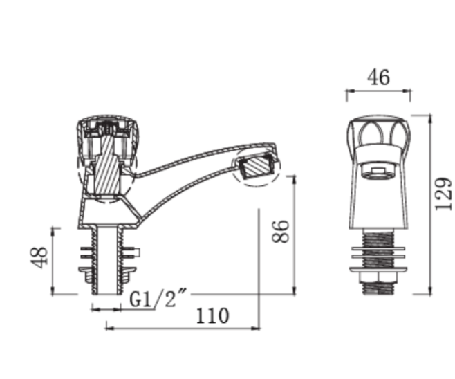 Vòi lavabo chậu rửa mặt American Standard W.116 nước lạnh