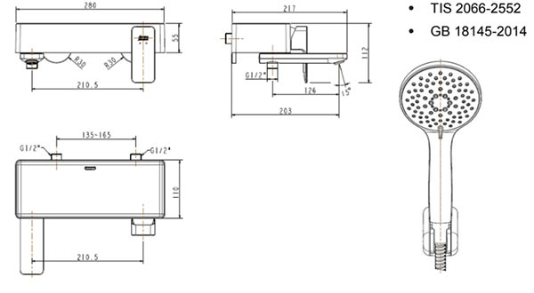 Vòi sen tắm American WF-1311 nóng lạnh