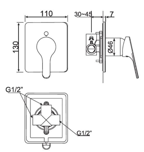 Vòi sen tắm American WF-1422 nóng lạnh