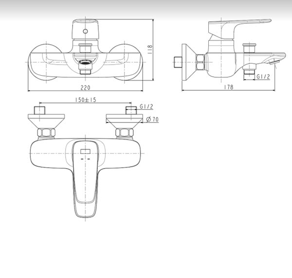 Vòi sen tắm American WF-1711 nóng lạnh