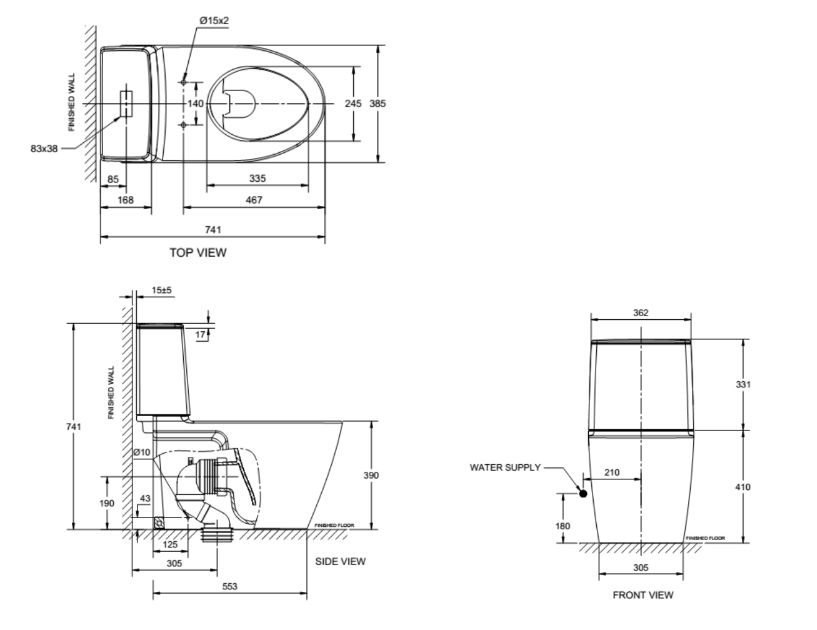 Bồn cầu 2 khối American Standard Acacia E 2307-WT