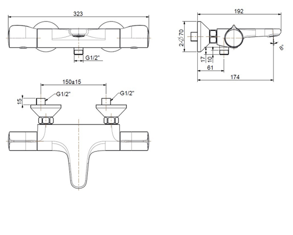 Vòi sen tắm American WF-4949 nóng lạnh