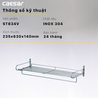 Giá treo khăn Caesar ST834V 2 tầng