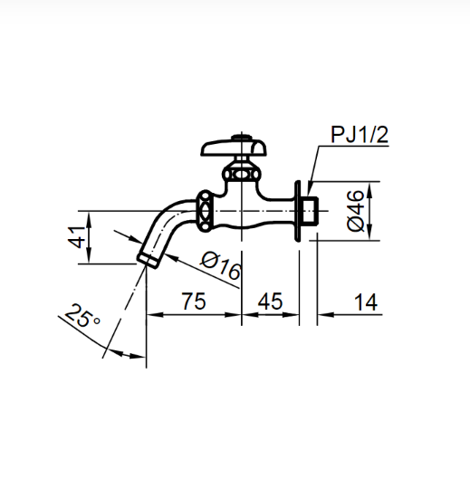 Vòi gắn tường Inax LF-7R-13 nước lạnh (LF7R13)