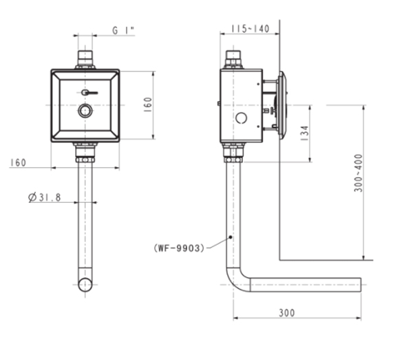 Xả tiểu American Standard WF-8603 cảm ứng từ âm tường