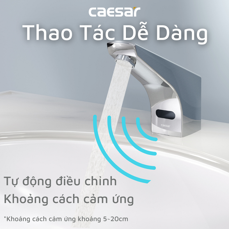 Vòi lavabo chậu rửa mặt Caesar A912 nước lạnh cảm ứng