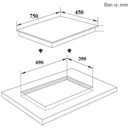 Bếp từ âm Canzy CZ 989D 2 vùng nấu