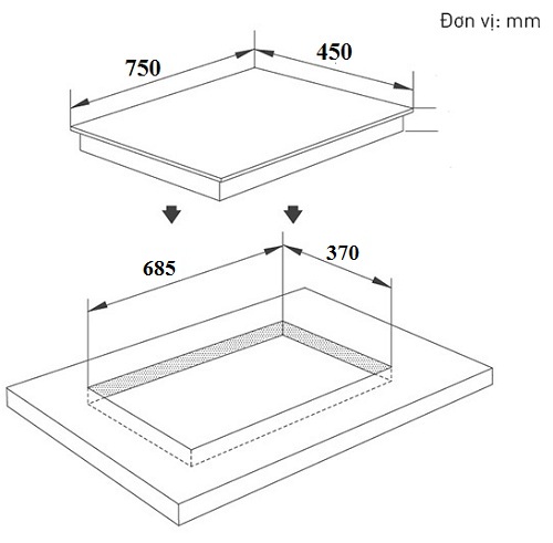 Bếp từ âm Canzy CZ 989DP 2 vùng nấu