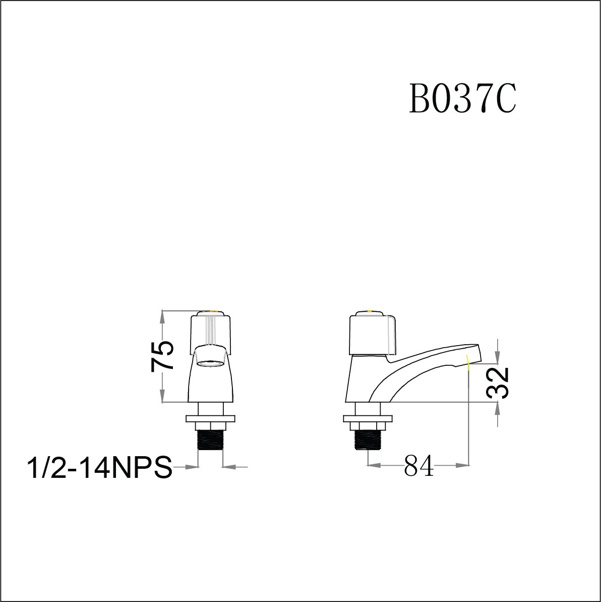 Vòi lavabo chậu rửa mặt Caesar B037C nước lạnh