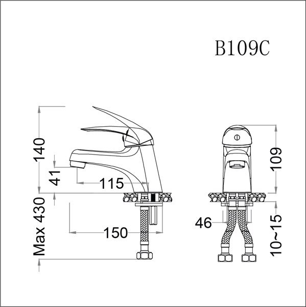 Vòi lavabo chậu rửa mặt Caesar B109C nước lạnh