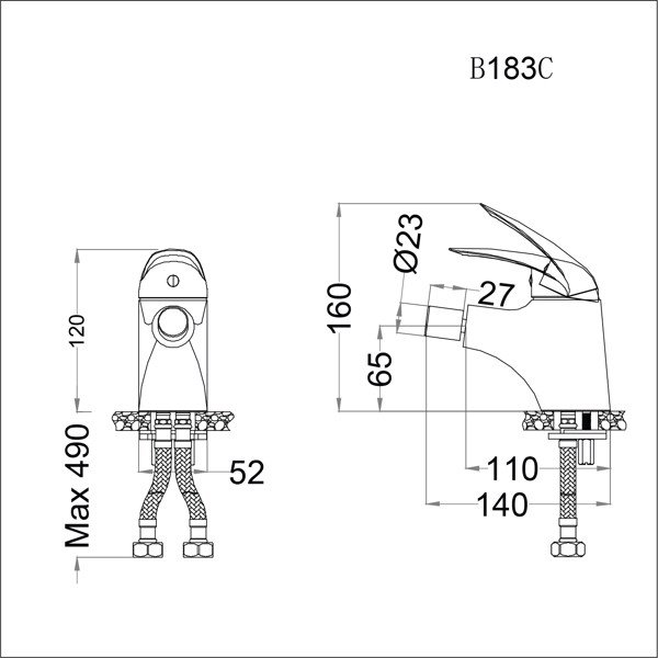 Vòi bồn tiểu nữ Caesar B183C