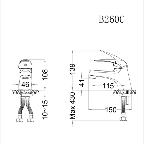 Vòi lavabo chậu rửa mặt Caesar B260CP/CU nóng lạnh