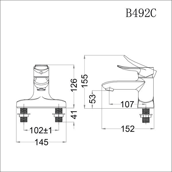 Vòi lavabo chậu rửa mặt Caesar B492CP/CU nóng lạnh