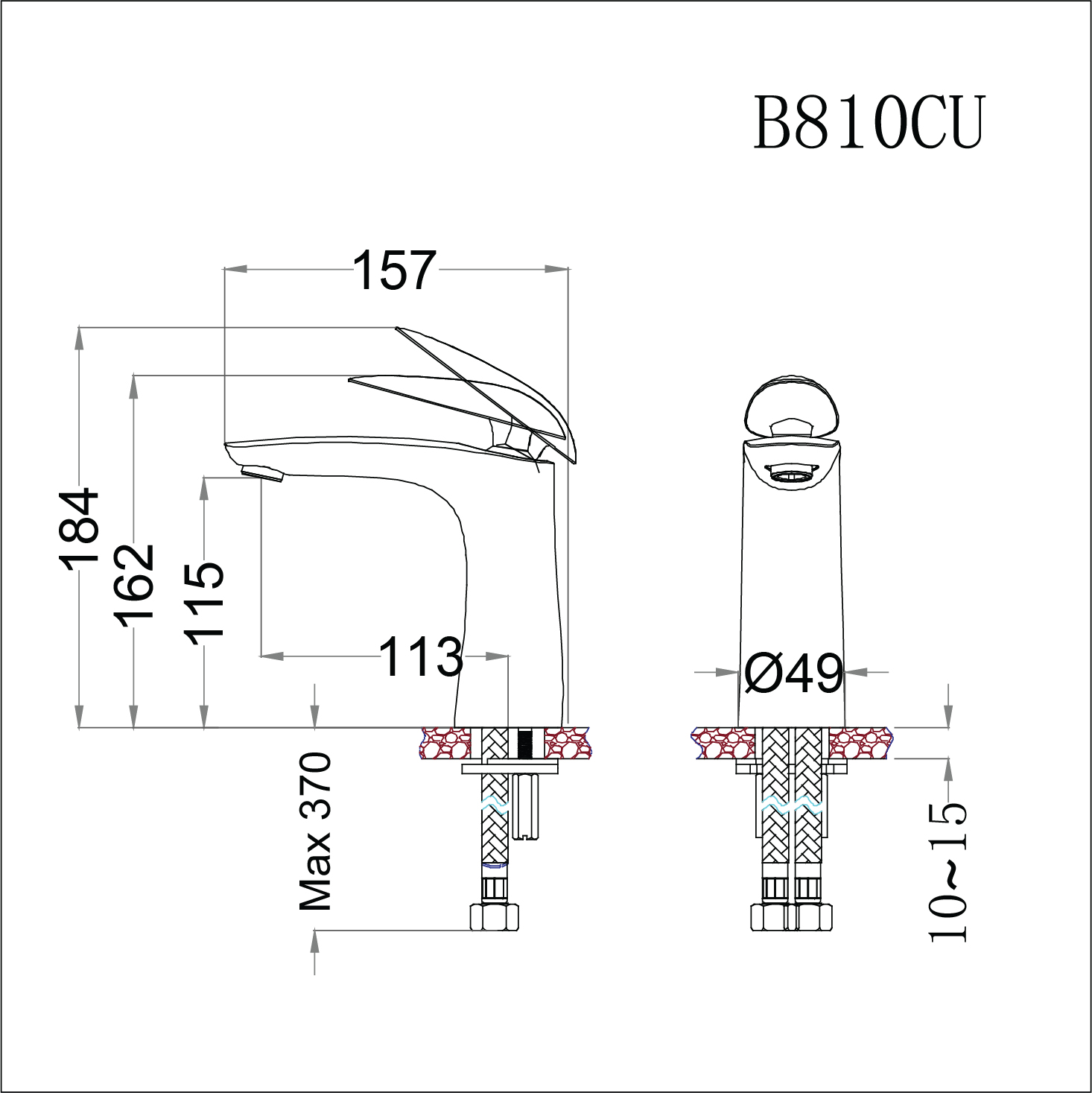 Vòi lavabo chậu rửa mặt Caesar B810CU nóng lạnh