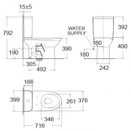 Bồn cầu 2 khối American Standard VF-2719