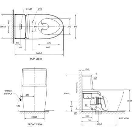 Bồn cầu 1 khối American Standard Signature WP-1880N nắp Neo Morden