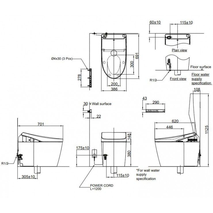Bồn cầu điện tử TOTO CS989VT/TCF9768WZ/T53P100VR Neorest RH