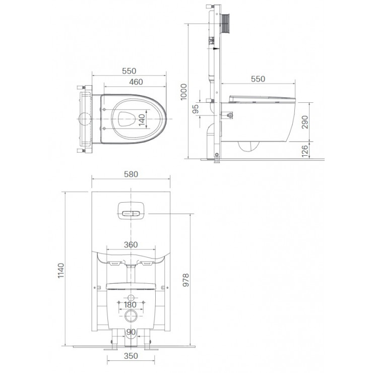 Bồn cầu treo tường Inax AC-952 nắp rửa cơ CW-S32VN