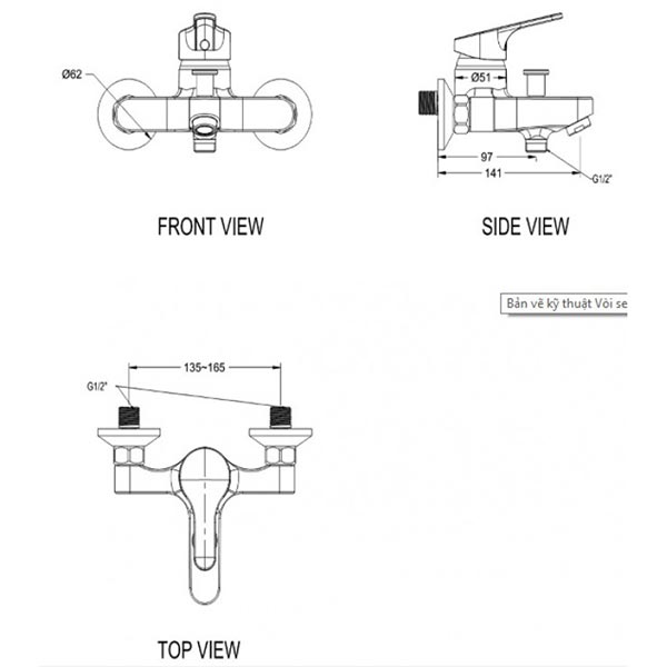 Vòi sen tắm American WF-1411 nóng lạnh