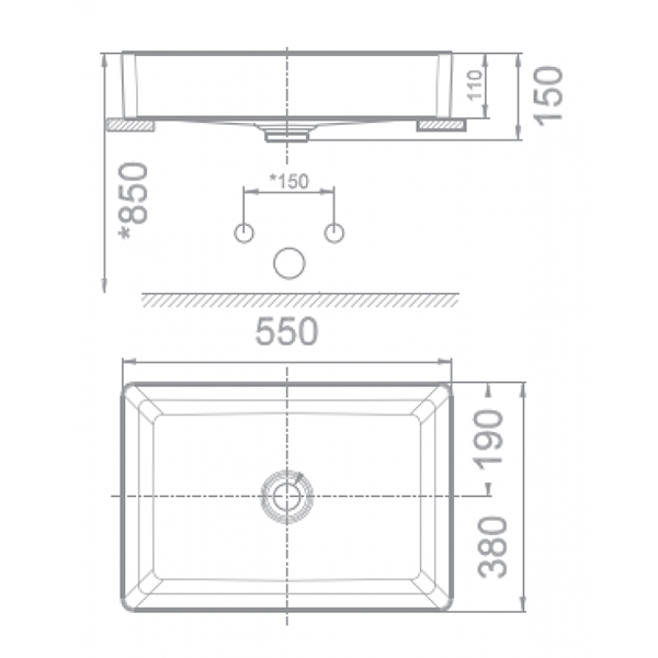 Lavabo chậu rửa mặt American Standard WP-F412 đặt bàn