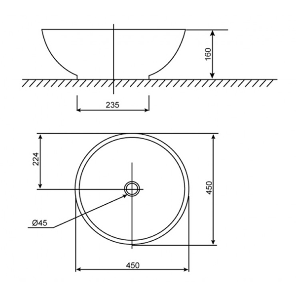 Lavabo chậu rửa mặt American Standard 0500-WT đặt bàn