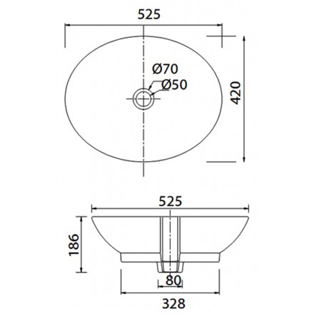 Lavabo chậu rửa mặt Viglacera BS415 đặt bàn