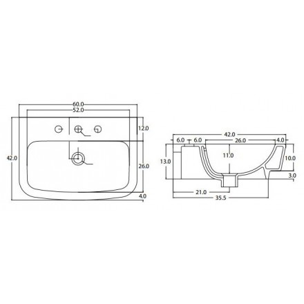 Lavabo chậu rửa mặt Viglacera CD50 treo tường + chân