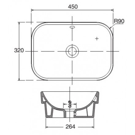 Lavabo chậu rửa mặt Viglacera V27 bán âm dương vành