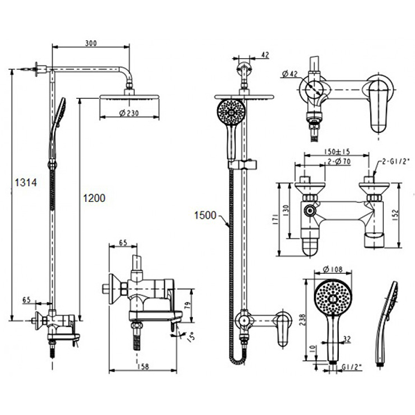 Cây sen tắm American Standard WF-9089 nóng lạnh