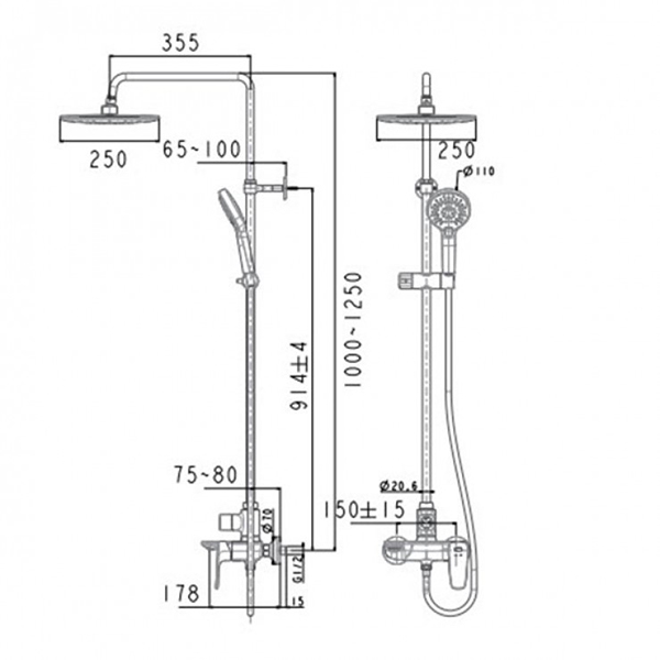 Cây sen tắm American Standard WF-1772 nóng lạnh