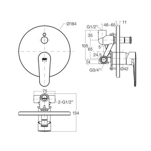 Vòi sen tắm American WF-B221 nóng lạnh