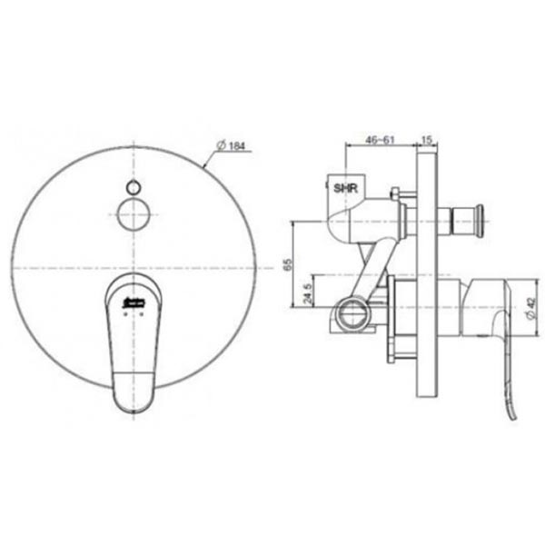 Vòi sen tắm American WF-0721 nóng lạnh