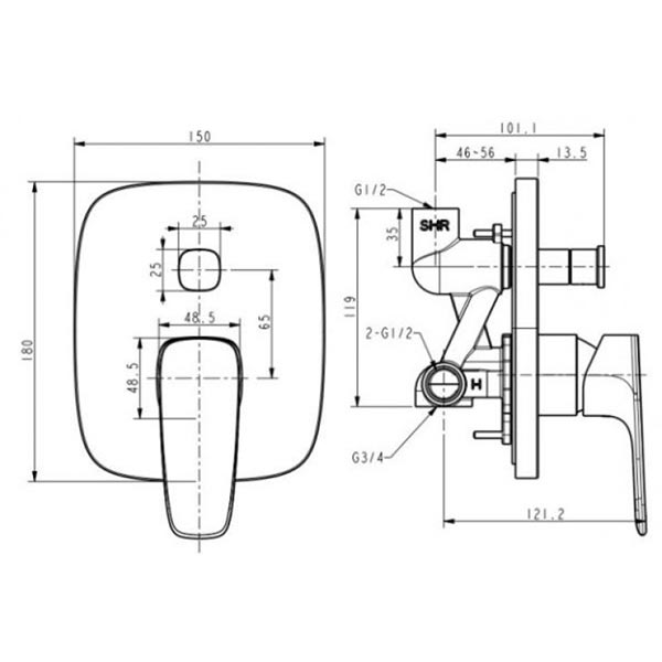 Vòi sen tắm American WF-1721 nóng lạnh