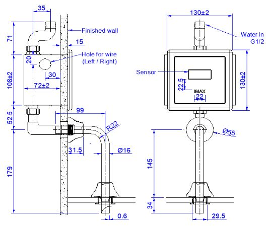 Xả tiểu cảm ứng INAX OKUV-30SM (OKUV30SM)