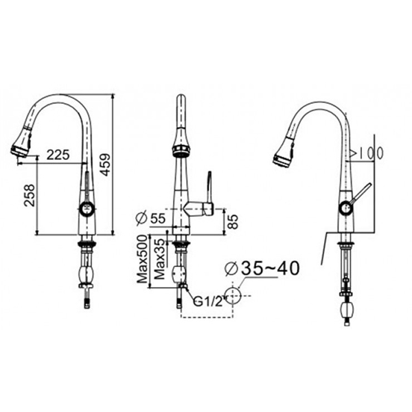 Vòi chậu rửa chén American Standard WF-5634 nóng lạnh