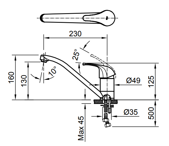 Vòi chậu rửa chén Inax SFV-302S nóng lạnh (SFV302S)