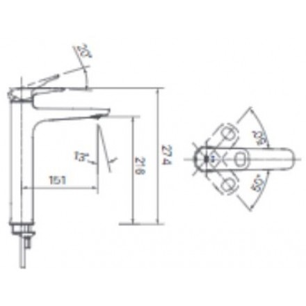 Vòi lavabo chậu rửa mặt INAX LFV-652SH nóng lạnh cổ cao (LFV652SH)