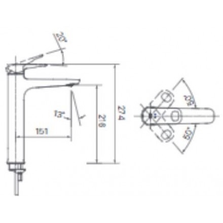 Vòi lavabo chậu rửa mặt Inax LFV-652SH nóng lạnh cổ cao (LFV652SH)