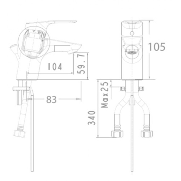 Vòi lavabo chậu rửa mặt American Standard WF-0301 nóng lạnh