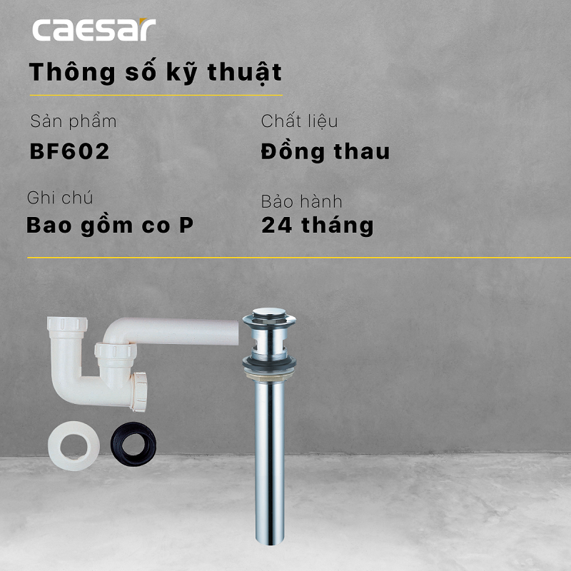 Bộ xả nhấn lavabo chậu rửa mặt Caesar BF602