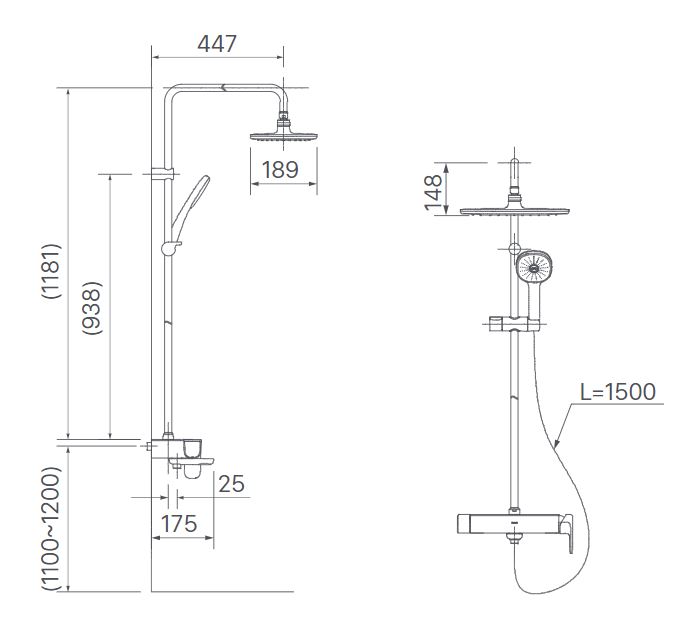 Cây sen tắm đứng nóng lạnh INAX BFV-635S (BFV635S)